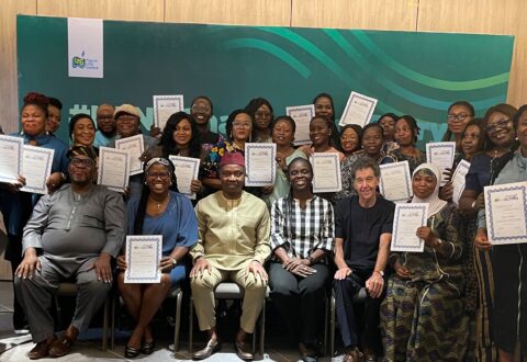 Participants of the #NLNGChangeYourStory Workshop – Gender Active with Andy Odeh (3rd from Left), NLNG’s GM, External Relations and Sustainable Development (centre) and facilitators from The Journalism Clinic at the close of the NLNG-sponsored workshop in Lagos…recently.